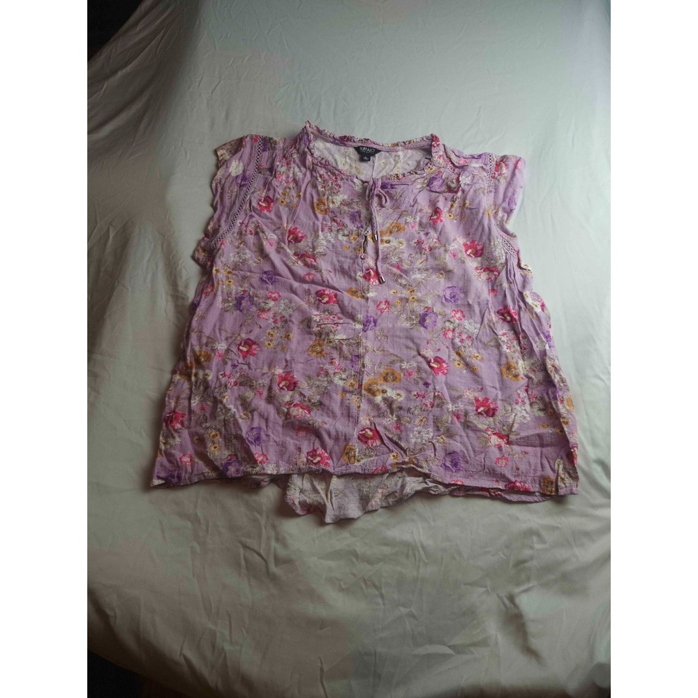 Buffalo David Bitton Blouse Womens XL Floral Peasant Boho Festival Cottagecore